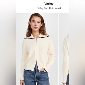 Varley Cream Knit Sweater with Black Accents Small!